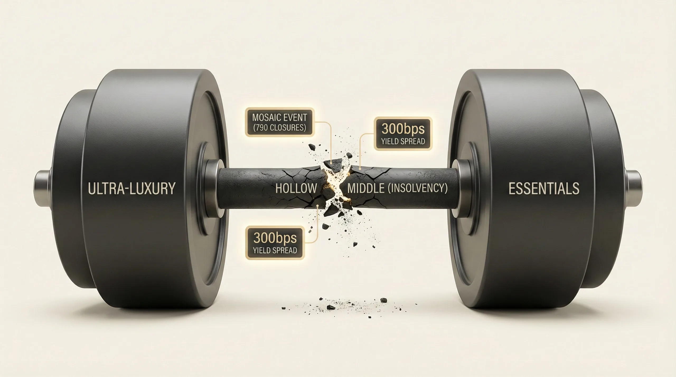 The Barbell Economy Confirmed: Australian Retail’s ‘Hollow Middle’ Is a Terminal Insolvency Event
