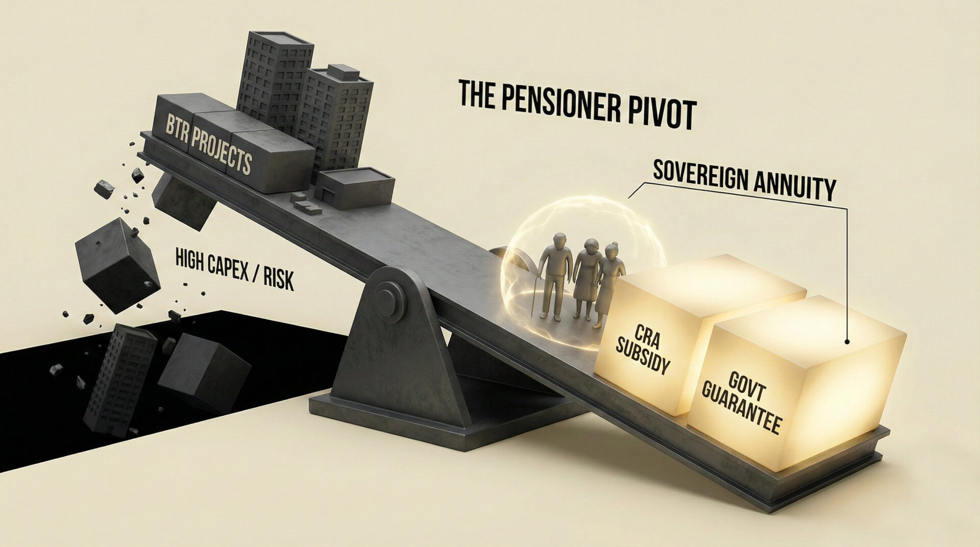 The Pensioner Pivot: Institutional Capital Reallocates from BTR to Government-Guaranteed LLC Yields
