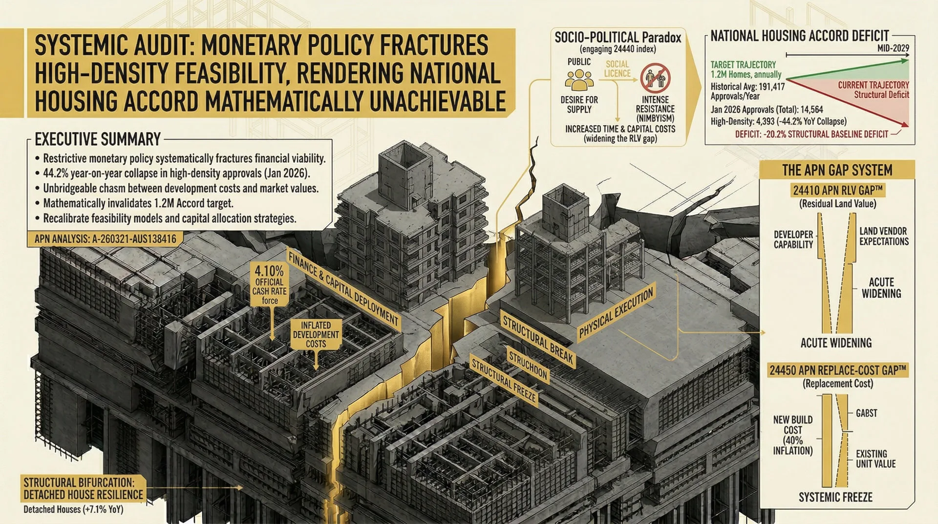 Monetary Policy Fractures High-Density Feasibility, Rendering National Housing Accord Mathematically Unachievable