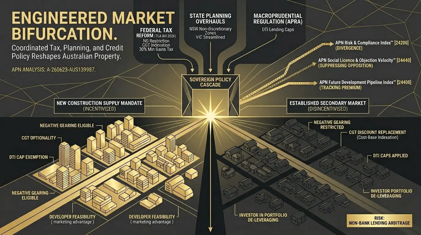 Engineered Market Bifurcation: Coordinated Tax, Planning, and Credit Policy Reshapes Australian Property