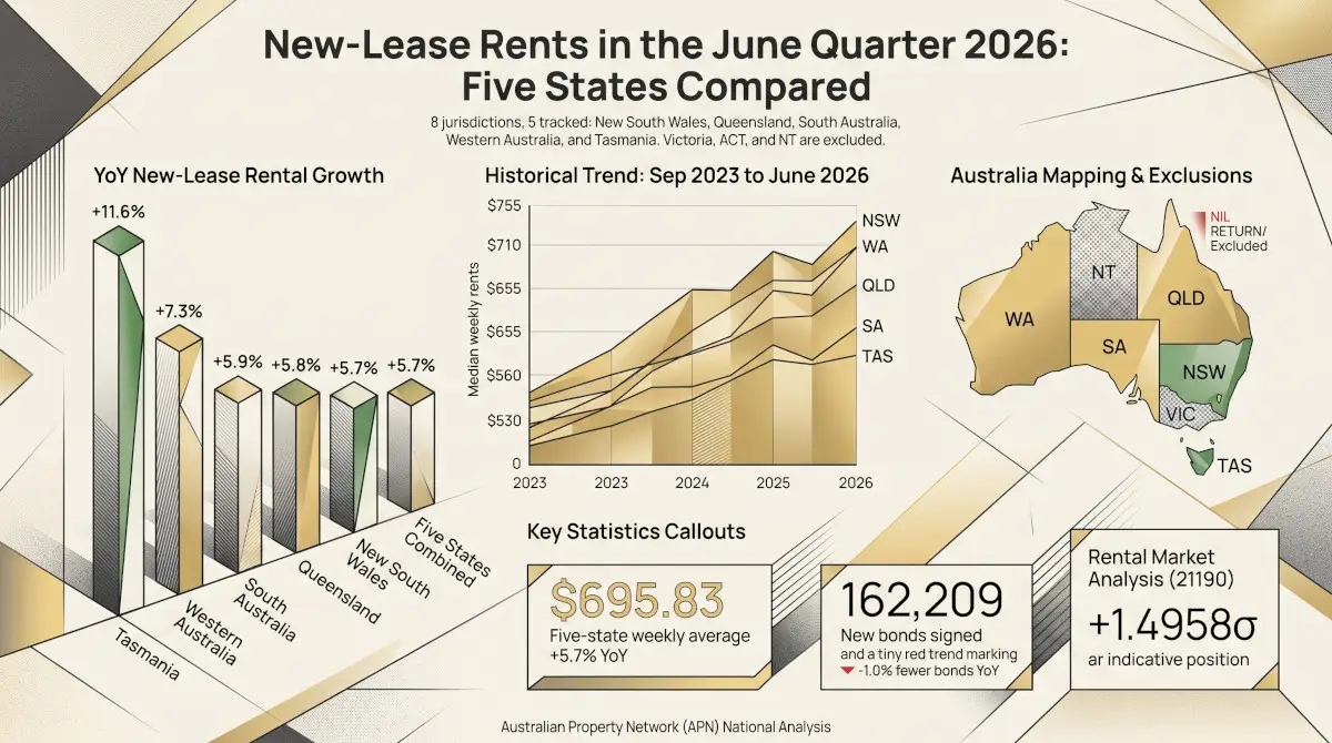 New-Lease Rents in the June Quarter 2026: Five States Compared